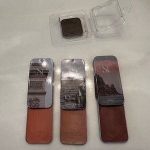 Seint shadow in Trust. Lip and Cheek trio:  Frenchie, Ballerina, Plum.